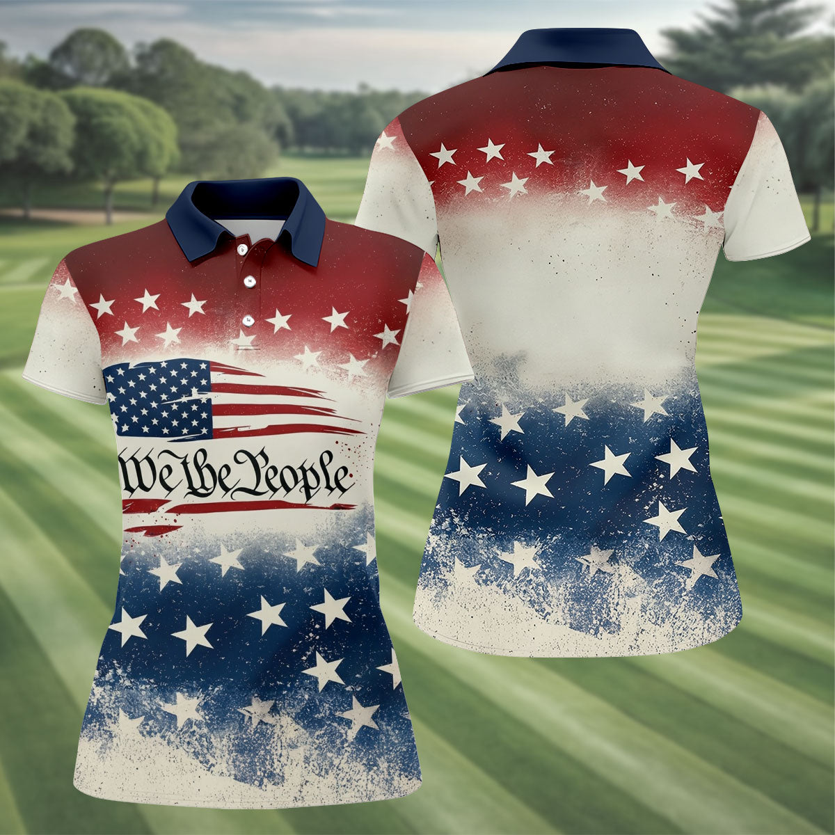 We The People Star And Stripe Polo Shirt Golfers Clothing Best Golf Presents