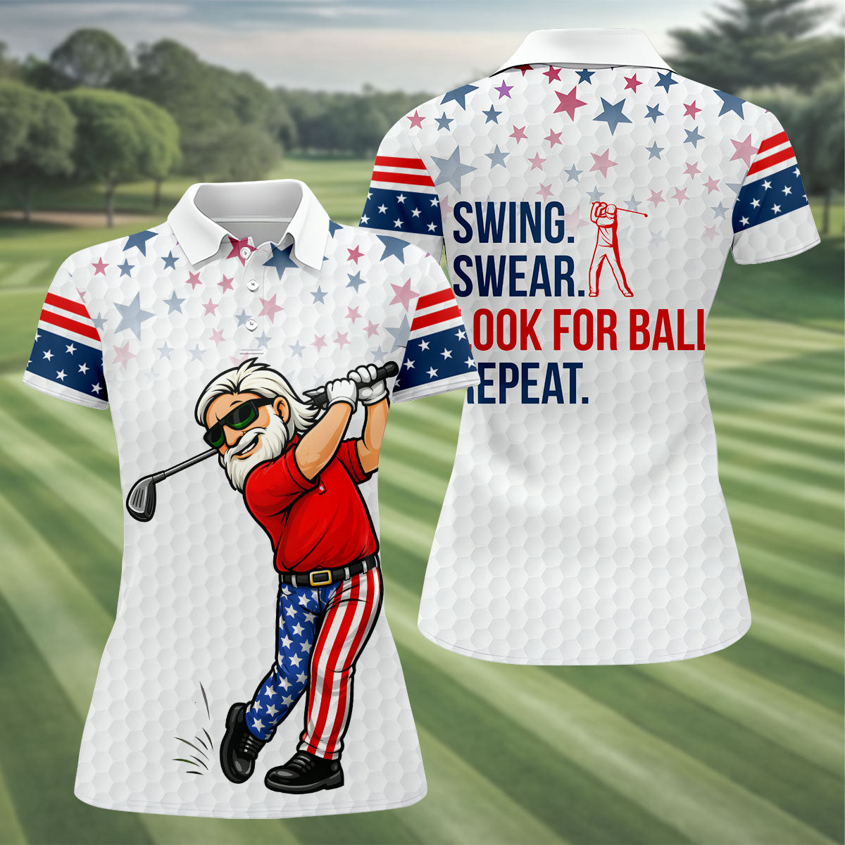 We The People Swing Swear Look For Ball Repeat Polo Shirt Golf Shirt Gift For Women