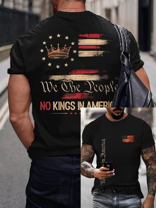 We The People T-Shirt No Kings In America Anti Fascism Protest Merch Gifts For Him