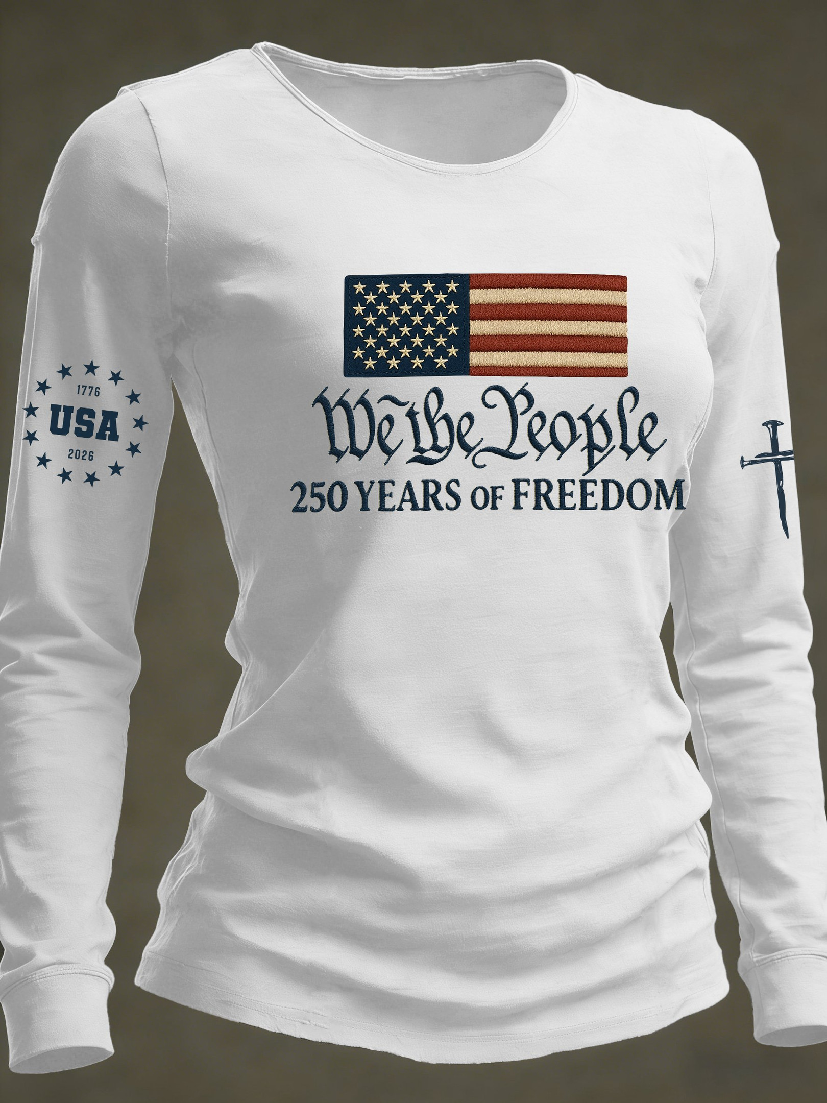 We The People USA 250 Years Of Freedom Long Sleeve Shirt 4Th Of July Women's Clothing
