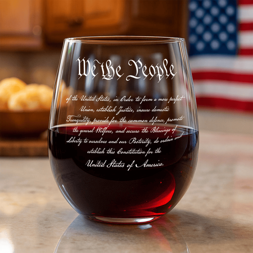 We The People Viral Quote For 250 Years Of Freedom Wine Glass America's 250 Birthday Glass
