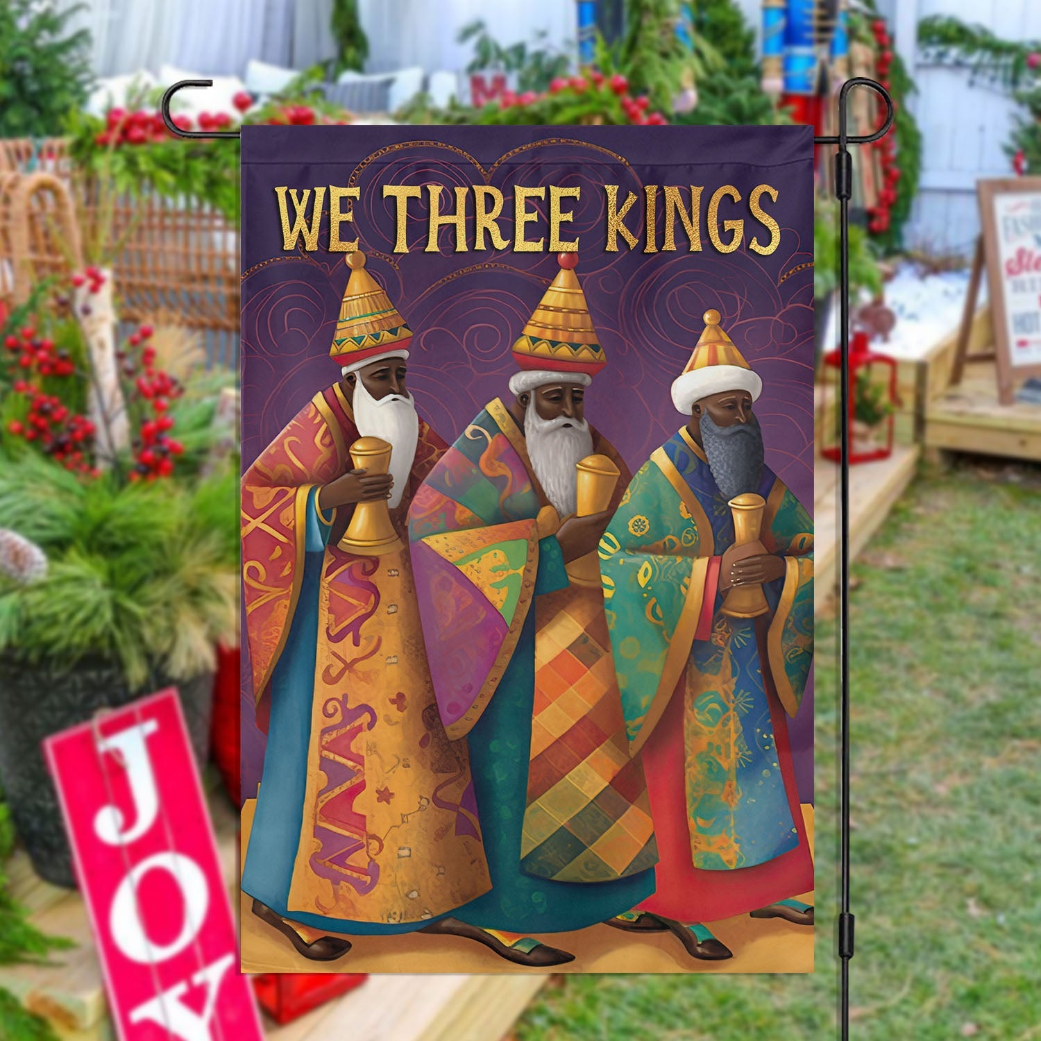 We Three Kings Christmas Flag Majestic Journey The Wise Men's Christmas Home Decor Gift Ideas