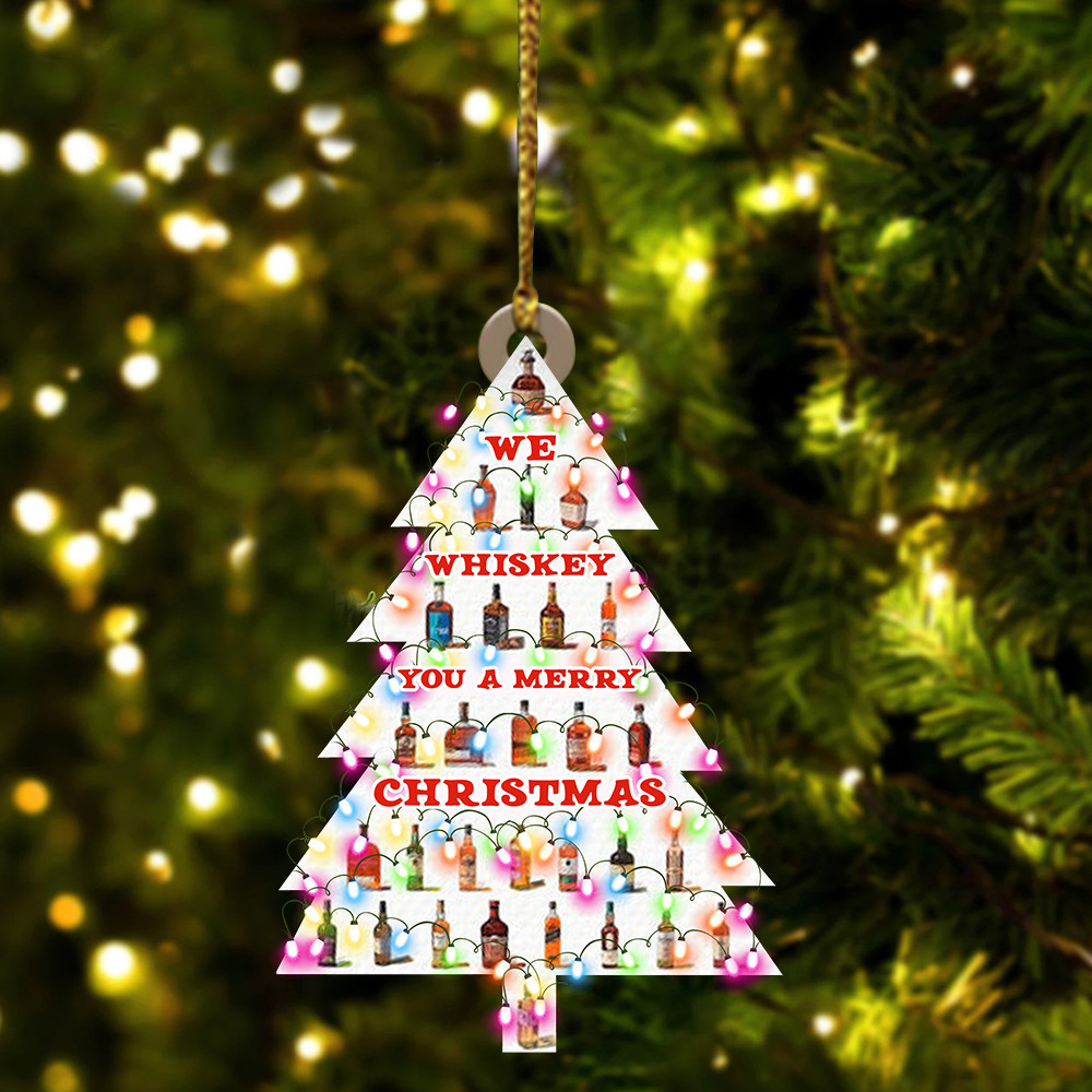 We Whiskey You A Merry Christmas Ornament Whiskey Lovers Christmas Tree Decorations 2024