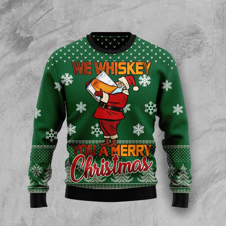 We Whiskey You Ugly Christmas Sweater Funny Santa Sweaters Xmas Gifts For Whiskey Lovers