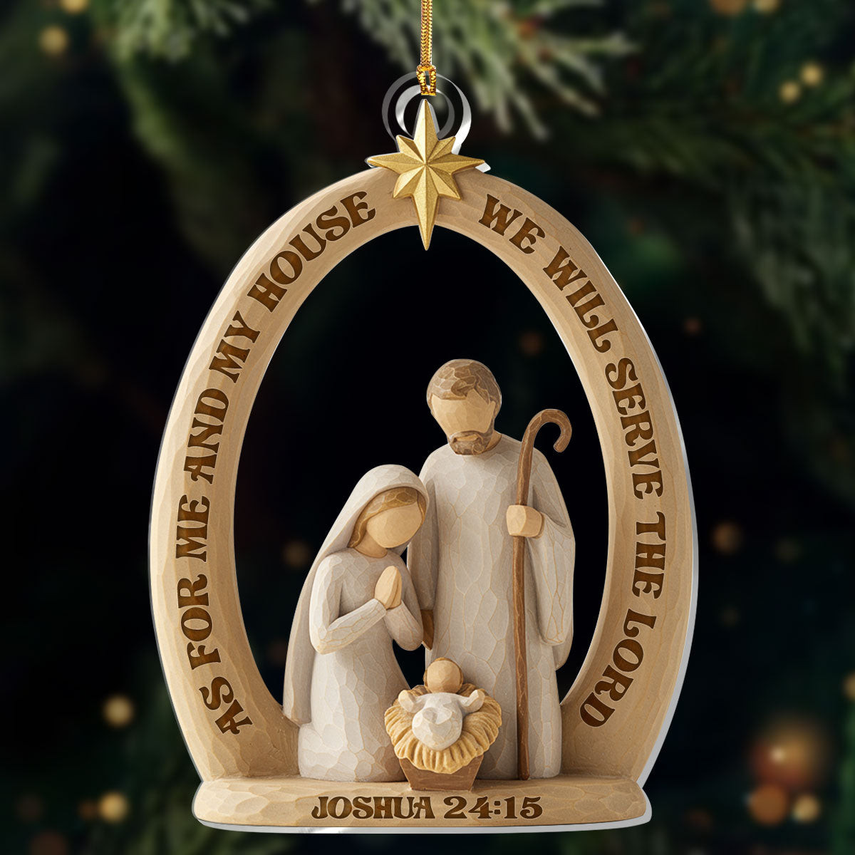 We Will Serve The Lord Christmas Ornament Nativity Ornament Christian Present Ideas