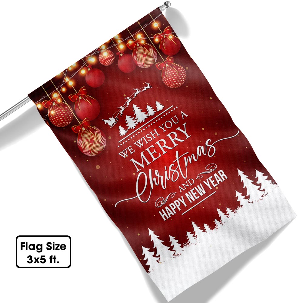 We Wish You A Merry Christmas And Happy New Year Flag Christmas 2025