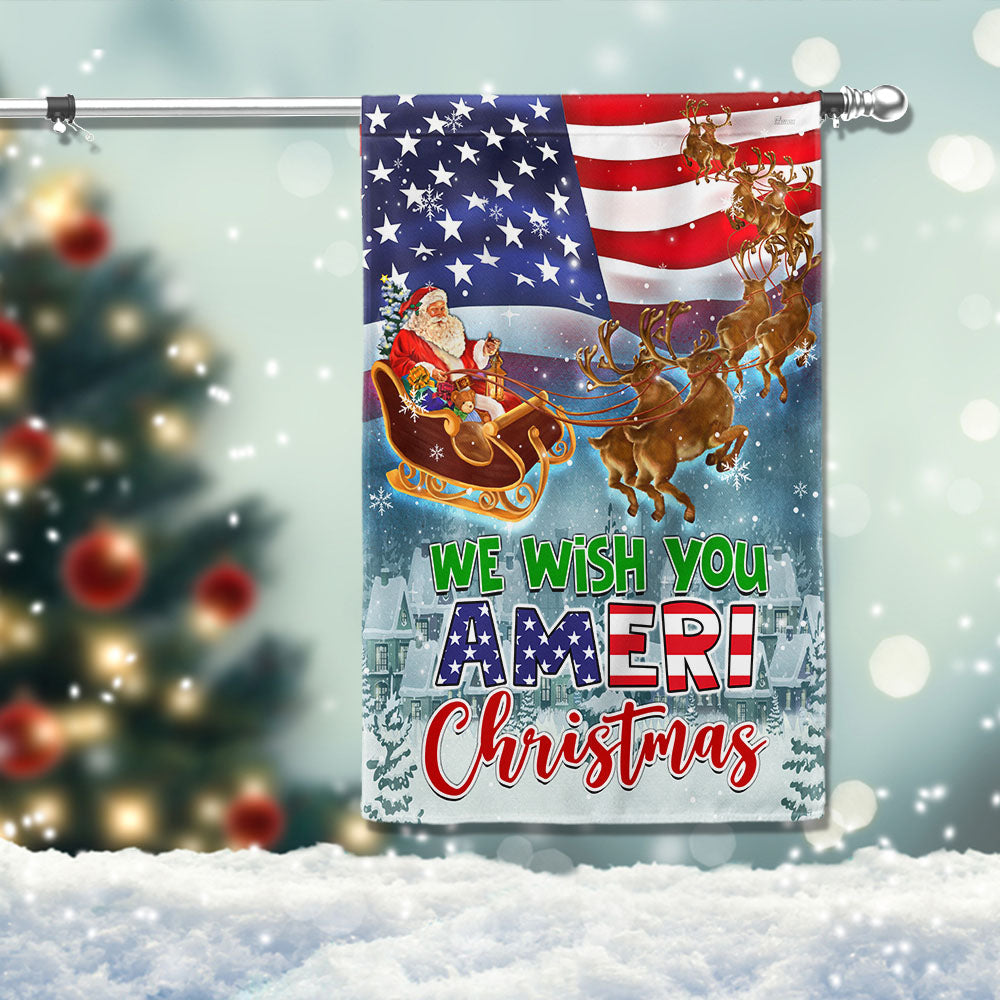 We Wish You Ameri Christmas American Christmas Flag