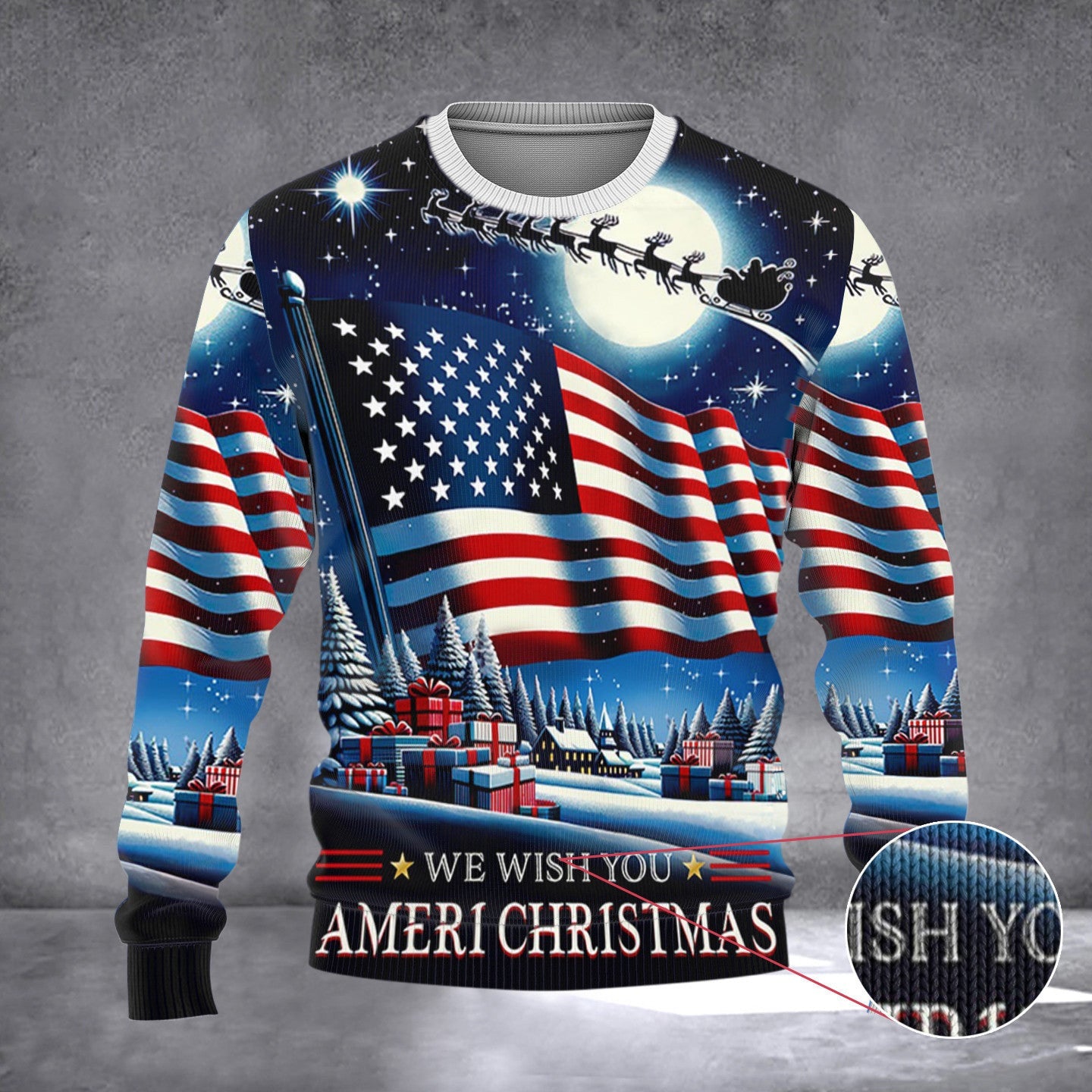 We Wish You Ameri Christmas Sweater 2024 Christmas American Flag Sweater Gifts For Xmas We Wish You Ameri Christmas Sweater 2024 Christmas American Flag Sweater Gifts For Xmas