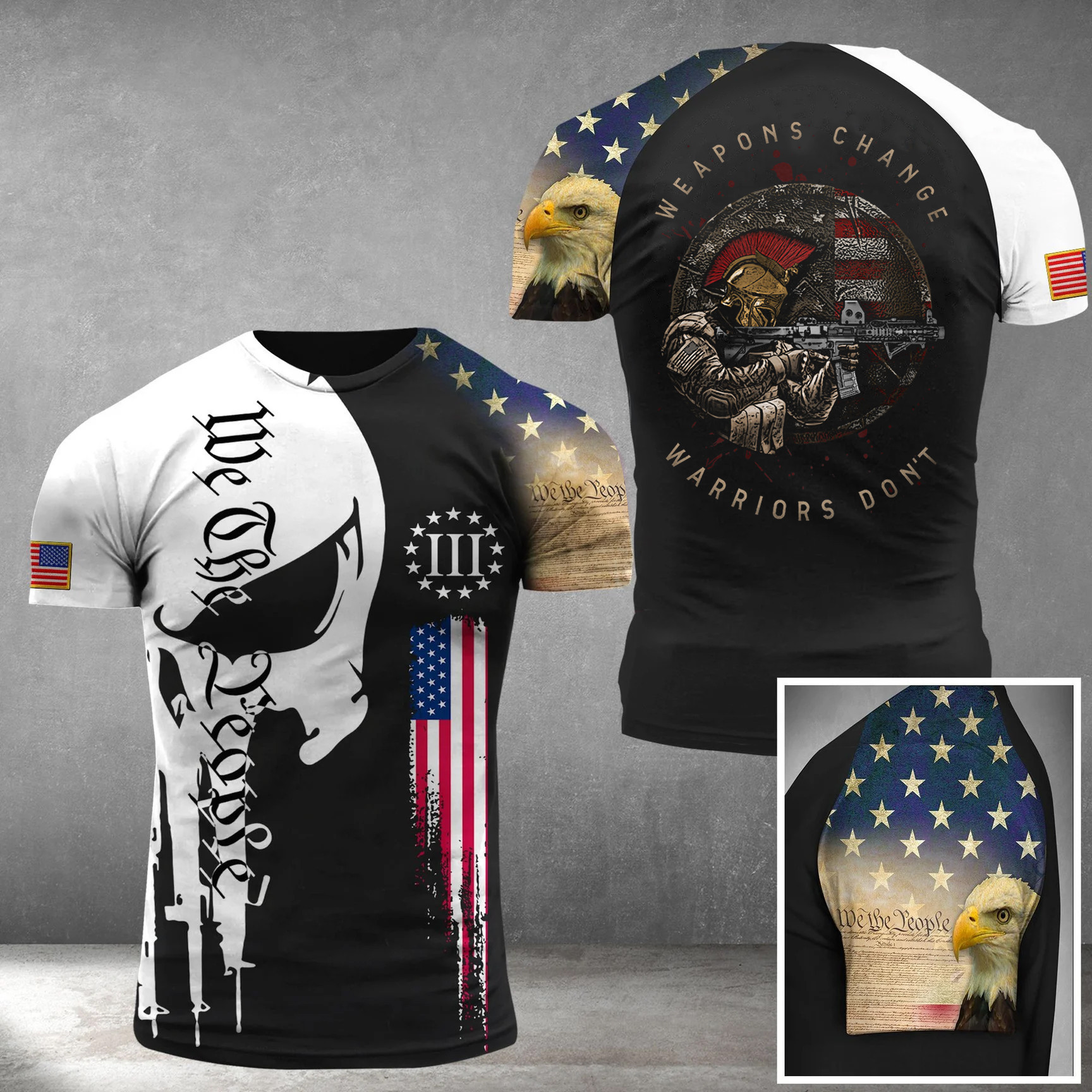 Weapons Change Warriors Don't T-Shirt Gun Lover Cool Patriotic Shirts Gifts For Veterans