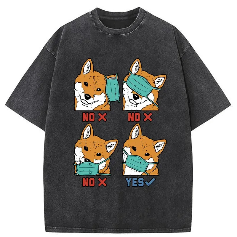 Wear A Mask Correctly Washed T-Shirt Retro Humor Graphic Top Gifts For Best Friend