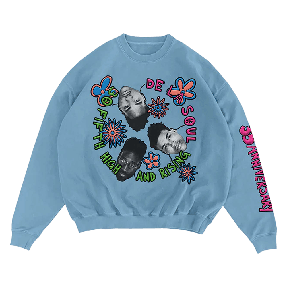 Wearedelasoul Merch 3 Feet High And Rising Slate Blue Crewneck Sweatshirt Wife Gifts Wearedelasoul Merch 3 Feet High And Rising Slate Blue Crewneck Sweatshirt Wife Gifts