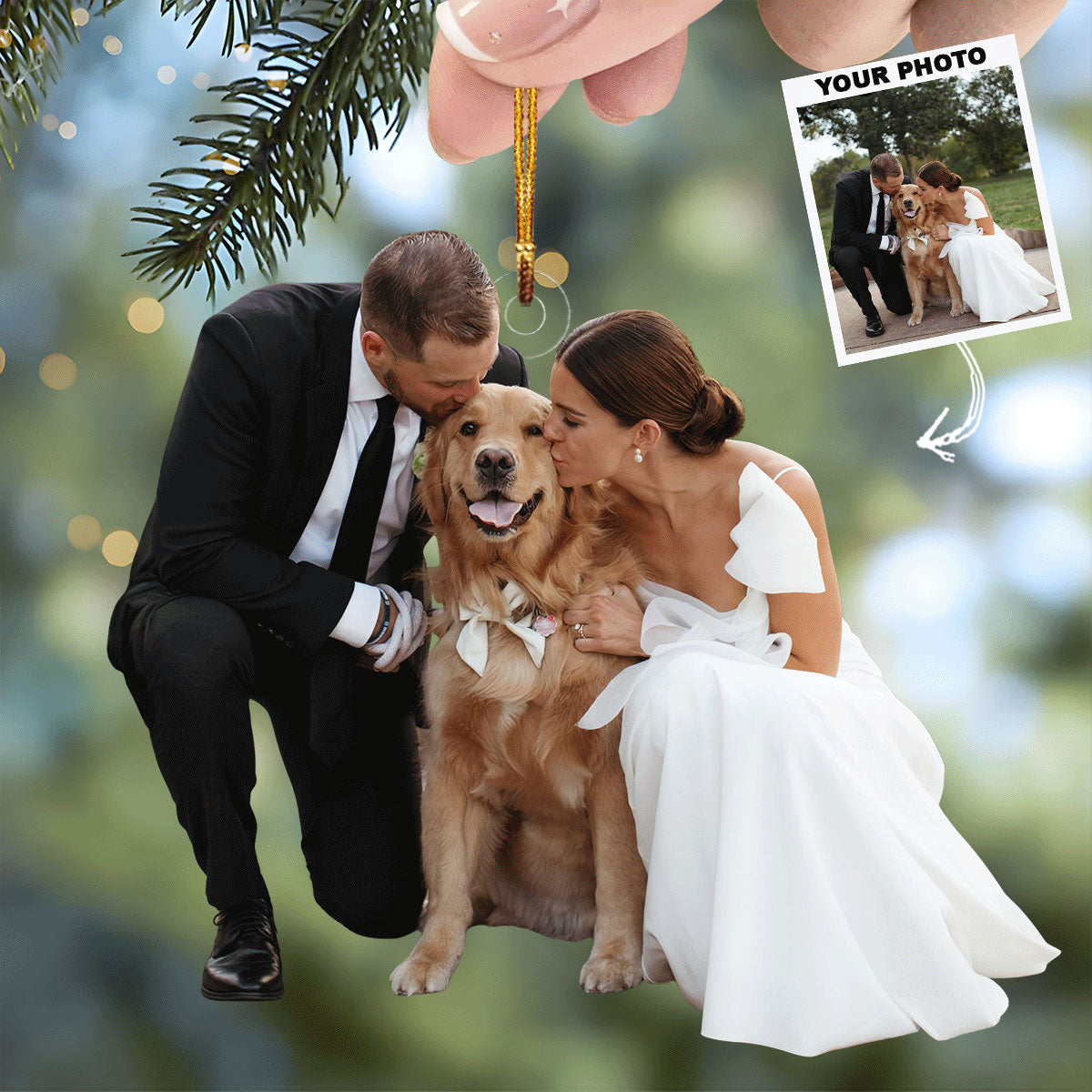 Wedding Companions Personalized Photo Mica Ornament Gift For Couple Family Members