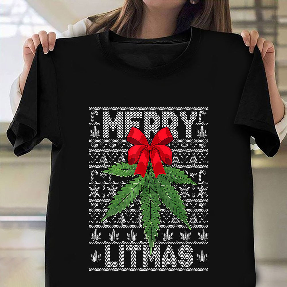 Weed Cannabis Merry Litmas Ugly Christmas Sweater Shirt Christmas Gifts For Parents 2024 Weed Cannabis Merry Litmas Ugly Christmas Sweater Shirt Christmas Gifts For Parents 2024