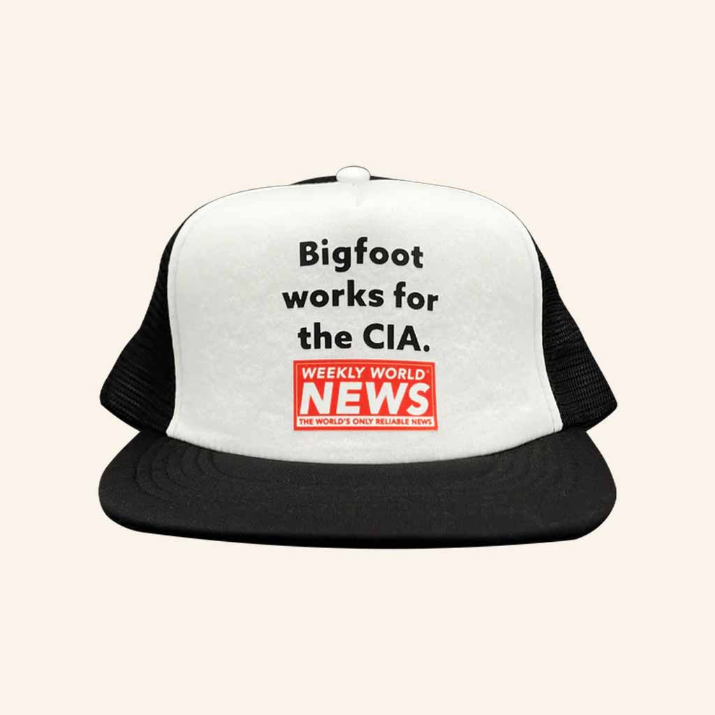 Weekly World News Merch Bigfoot Works For The CIA Snapback Trucker Hat Gifts For Him Weekly World News Merch Bigfoot Works For The CIA Snapback Trucker Hat Gifts For Him