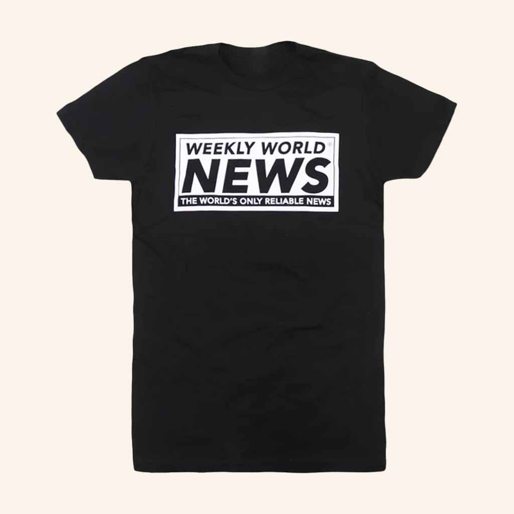 Weekly World News Merch Weekly World News Logo Black T-Shirt Birthday Gift Ideas For Him