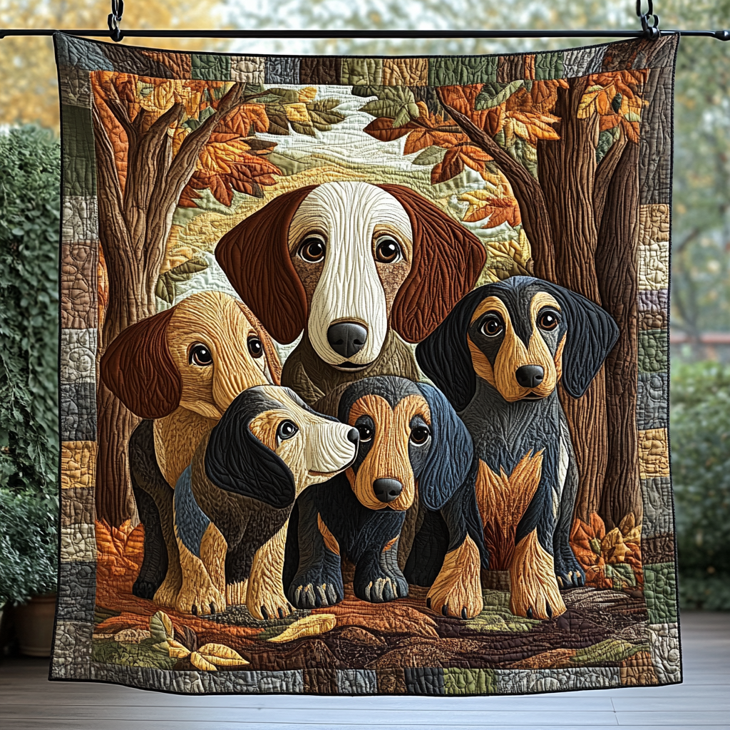 Weiner Whimsy Quilted Blanket Gifts For New Dog Owners
