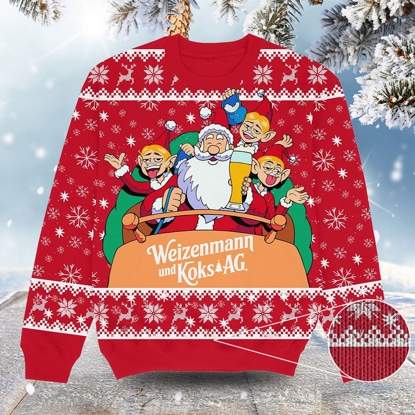 Weizenmann Rot Flash Sale Christmas Ugly Sweater Funny Xmas Clothing Best Gift For My Brother