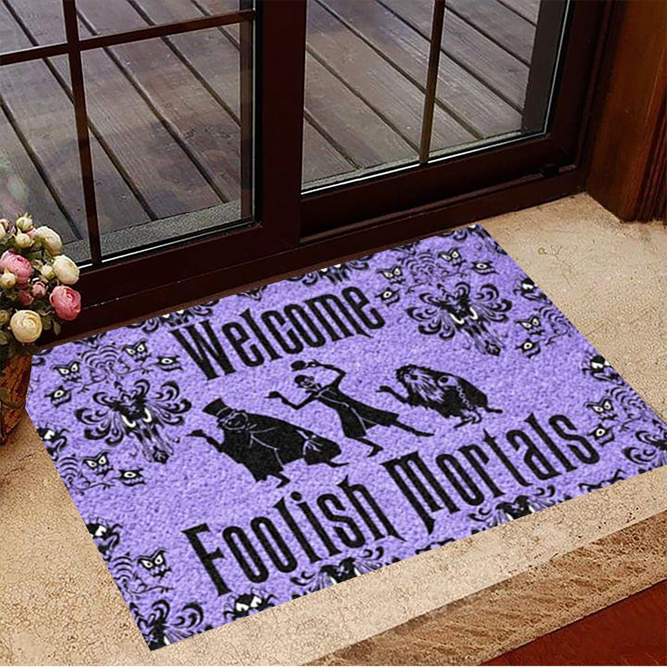 Welcome Foolish Mortals Doormat Funny Halloween Doormat Halloween Decorations Indoor