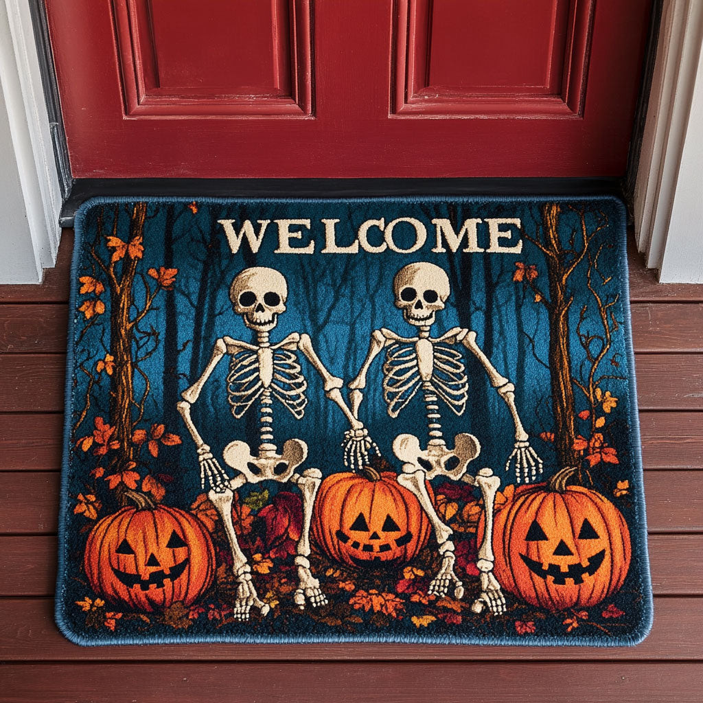 Welcome Skull Doormat Gifts Decoration For Friends and Family on Halloween