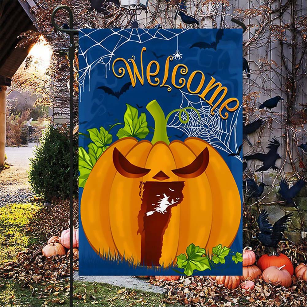 Welcome South Carolina Pumpkins Halloween Flag Unique Halloween Gifts For Decoration House on Halloween Day