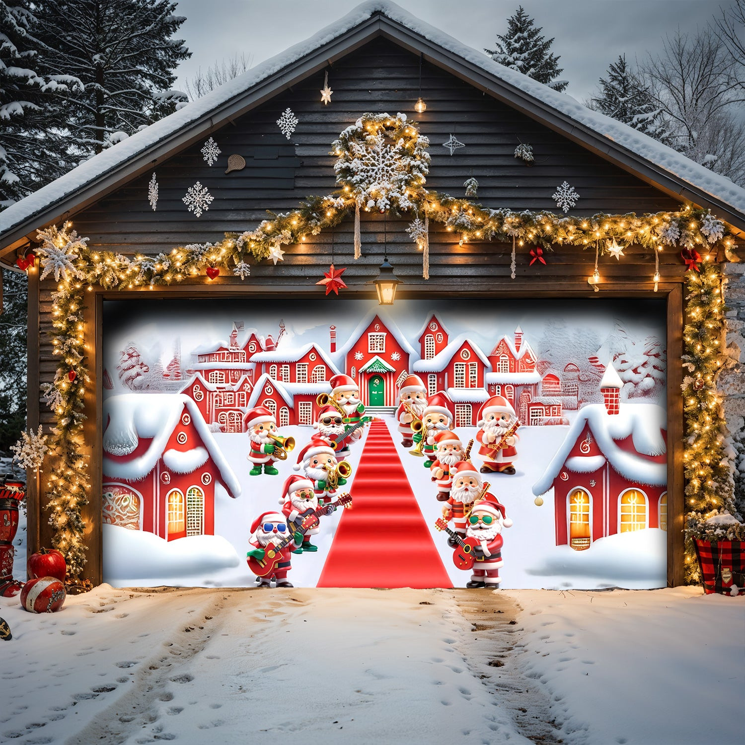 Welcome To Santa's Town Christmas Garage Door Banner Christmas Decor Xmas Gift For Dad