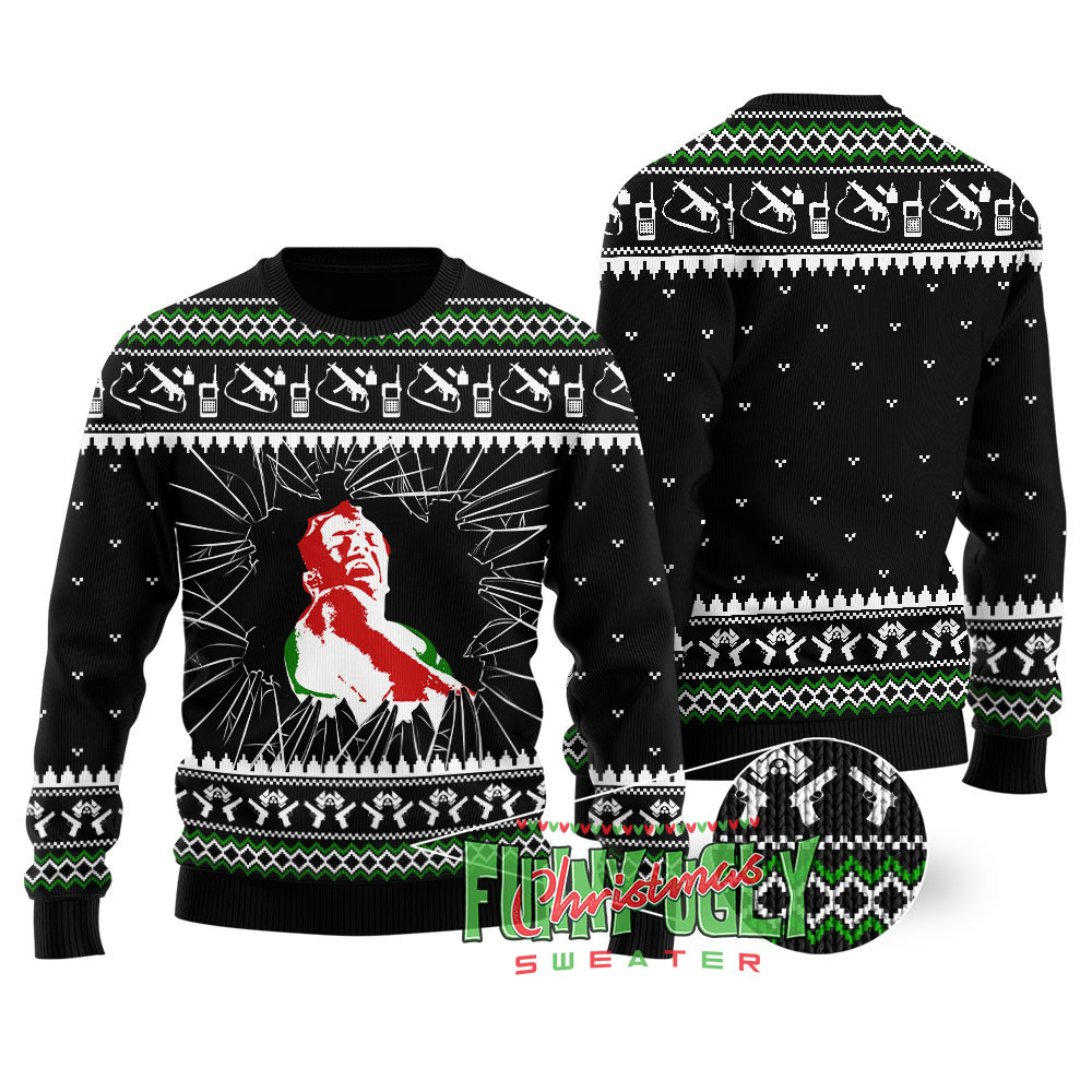 Welcome To The Party Die Hard Christmas Sweater Black Exclusive Holiday Sweater Merch for Gift Giving