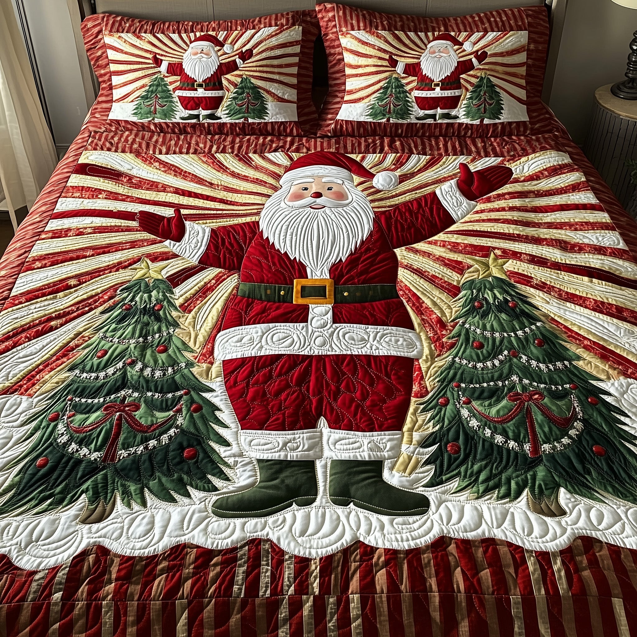 Welcoming Satna Quilted Bedding Set Christmas Holiday Decor Best Xmas Bedroom Decor Gifts