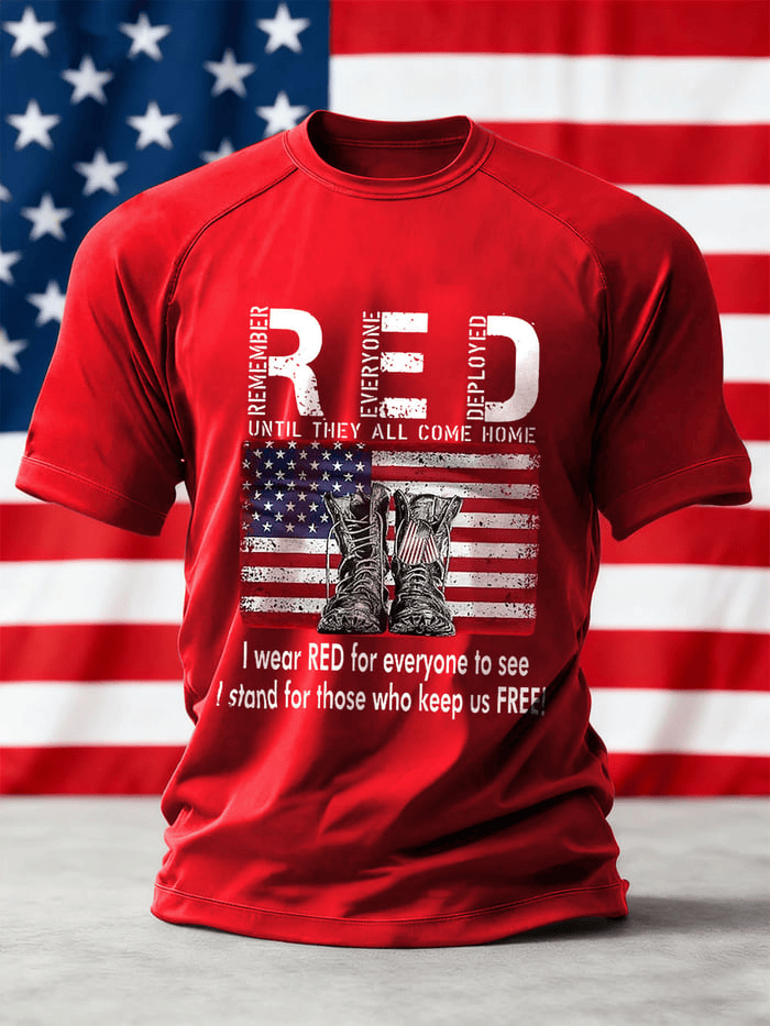 We'll Wear Red to Remember Them T-shirt RED Friday apparel Veterans Support Red Friday Clothing