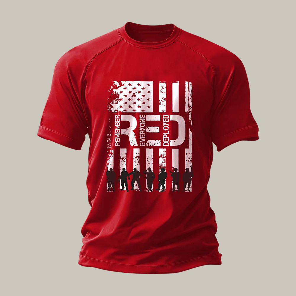 We'll Wear Red To Remember Them T-Shirt Remember Everyone Deployed Shirt Veteran Tribute Gift