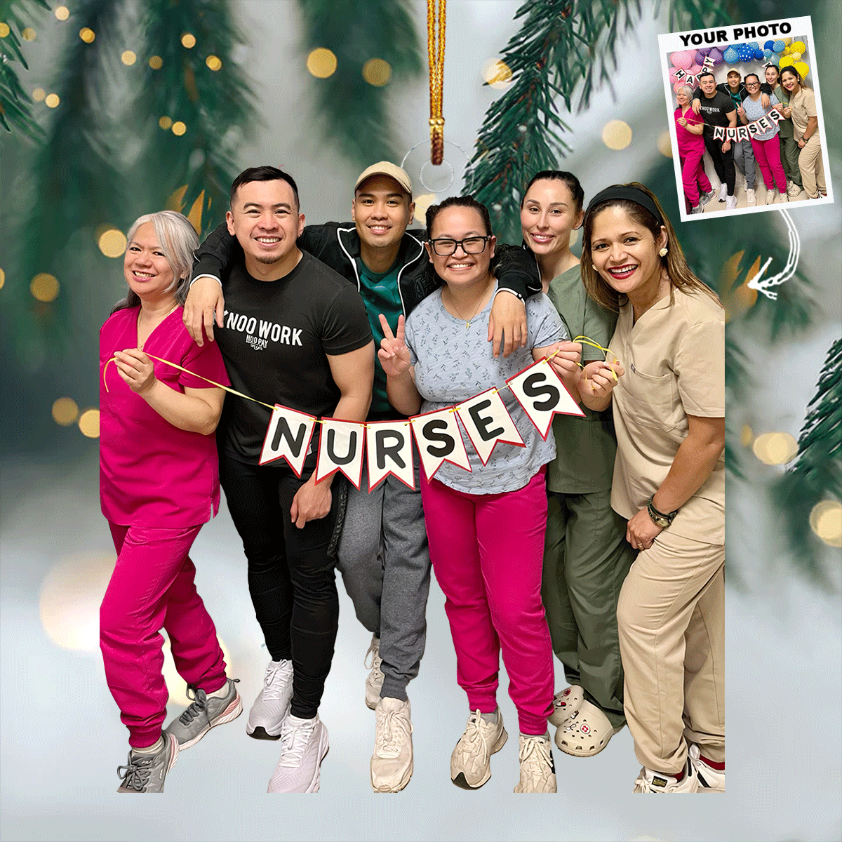 Wellness Warriors Personalized Photo Mica Ornament Gift For Nurse