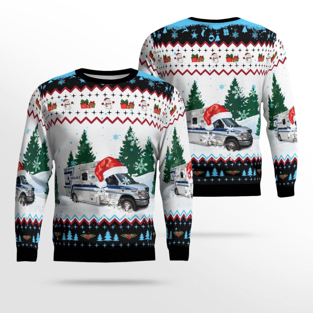 Wells Community Ambulance Wells Minnesota Christmas AOP Ugly Sweater Gift For Christmas