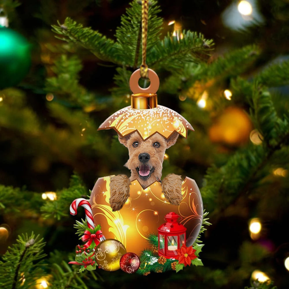 Welsh Terrier In in Golden Egg Christmas Ornament Flat Acrylic Dog Ornament