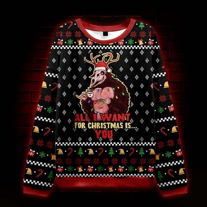 Wendigo All I Want For Christmas Ugly Sweater Funny Cryptid Clothing Gifts For Friends