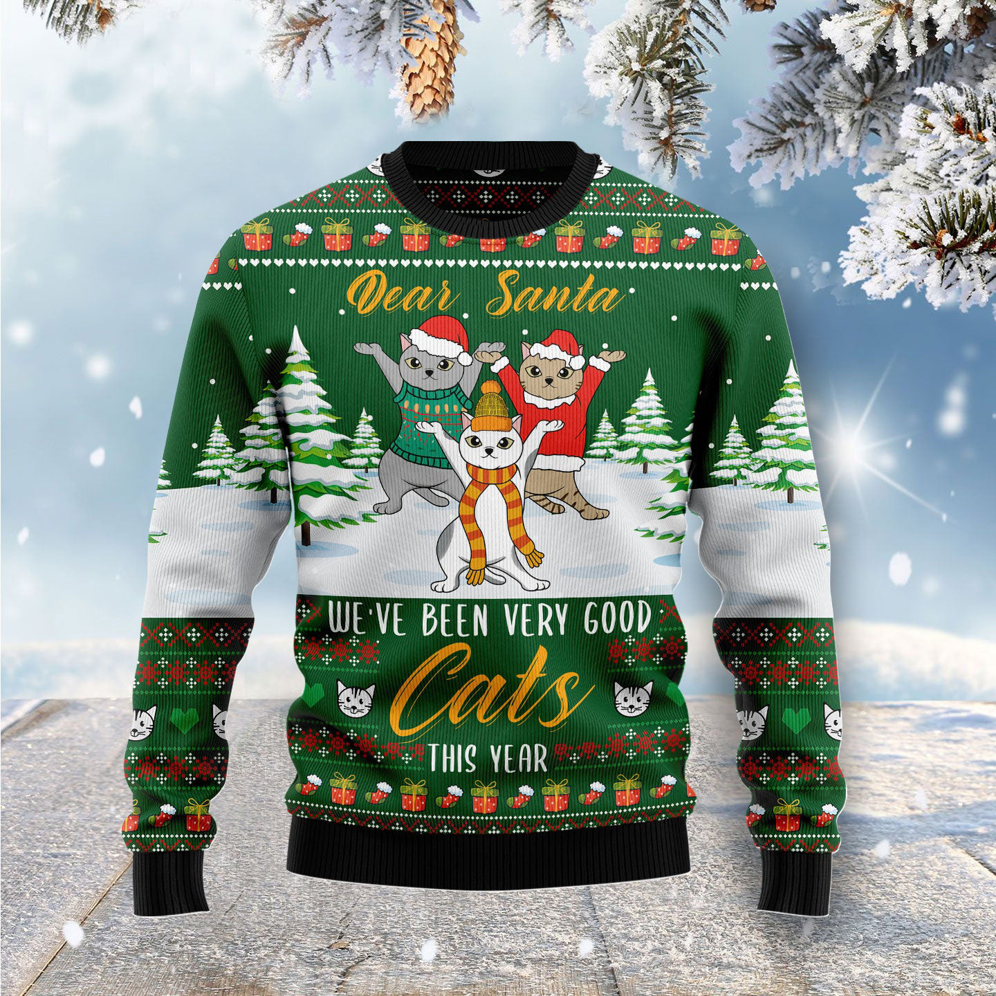 Were Been Very Good Cats This Year Ugly Christmas Sweater Casual Christmas Party Outfits