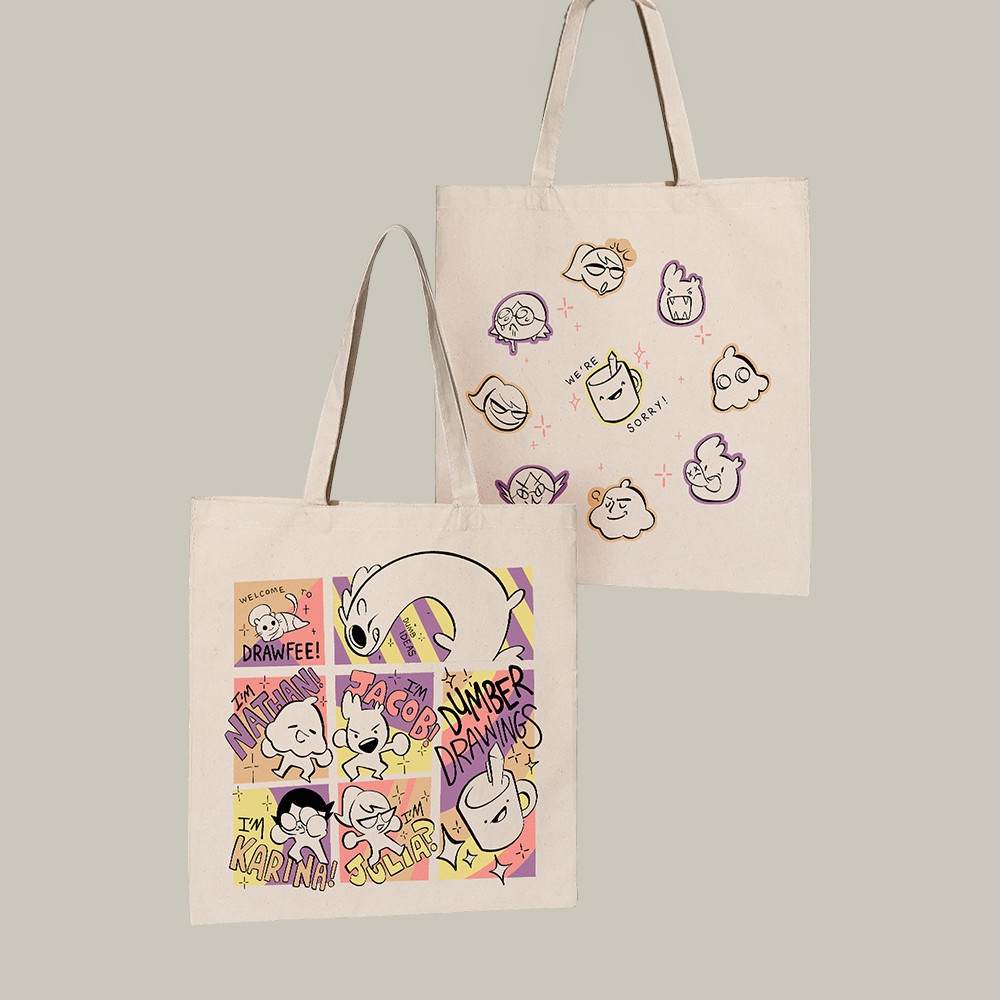 We're Sorry Drawfee Tote Bag Cute Characters Bag Drawfee Gift For Girlfriend
