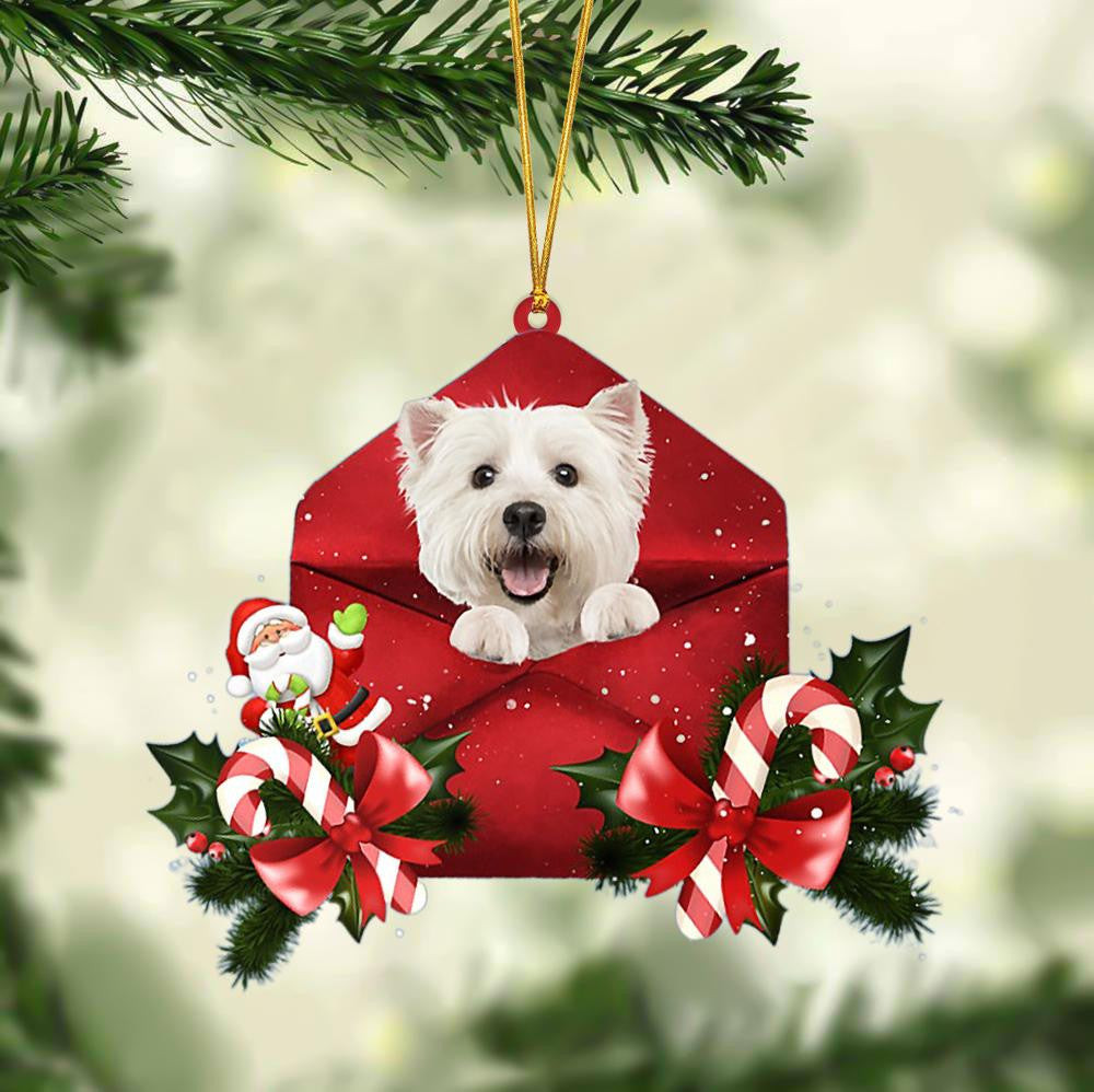 West Highland White Terrier Christmas Letter Shaped Ornament  Acrylic Dog Christmas Ornament Xmas Dog Gifts
