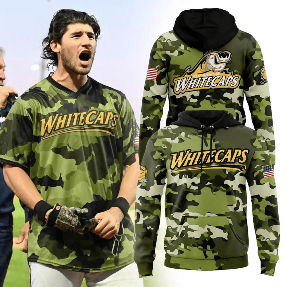 West Michigan Whitecaps Memorial Day Camo Hoodie Best Gifts For Baseball Fans