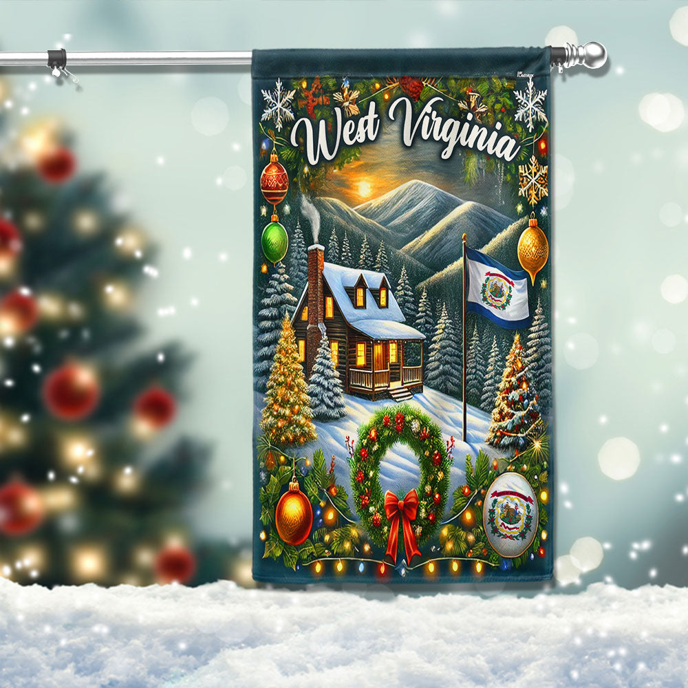 West Virginia Christmas Flag