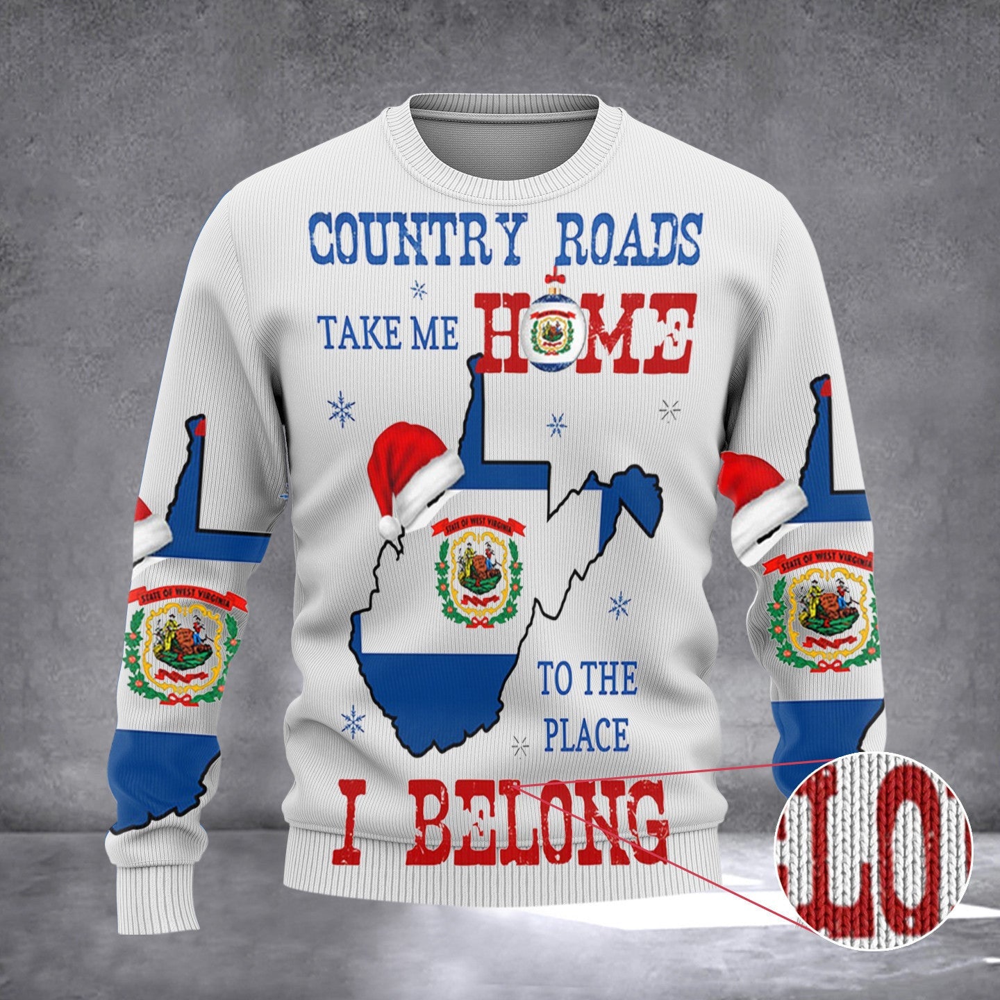 West Virginia Country Roads Take Me Home Ugly Christmas Sweater Great Xmas Gifts 2024 West Virginia Country Roads Take Me Home Ugly Christmas Sweater Great Xmas Gifts 2024