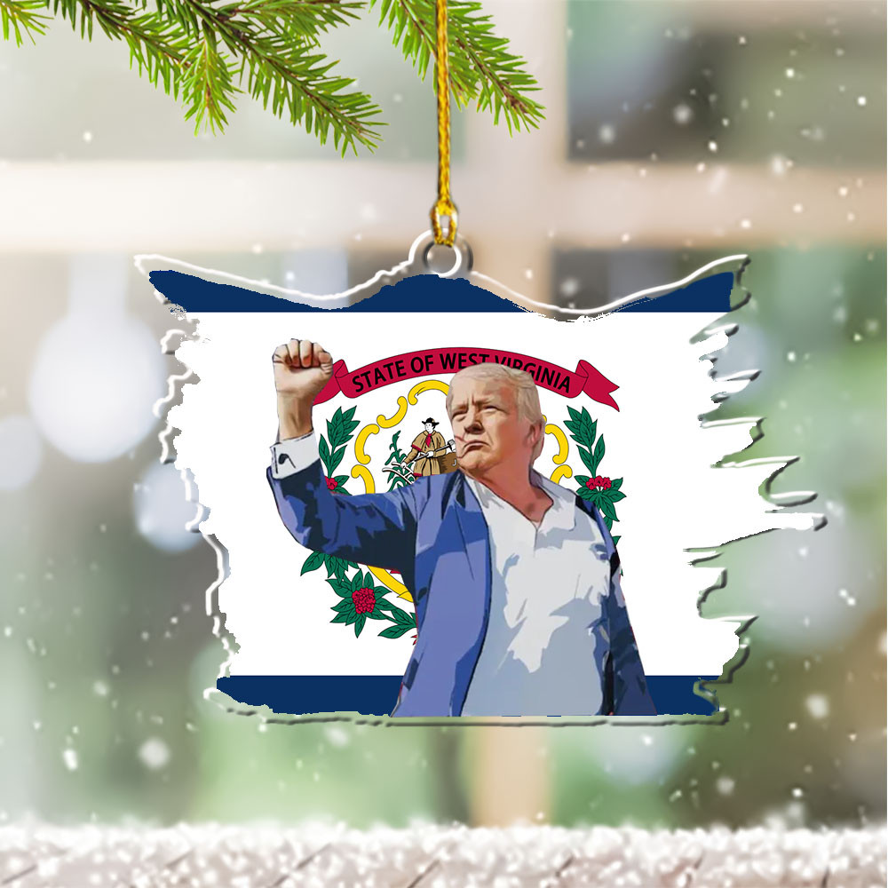 West Virginia for Trump 2024 Ornament Shape I Stand With Trump Christmas Decoration