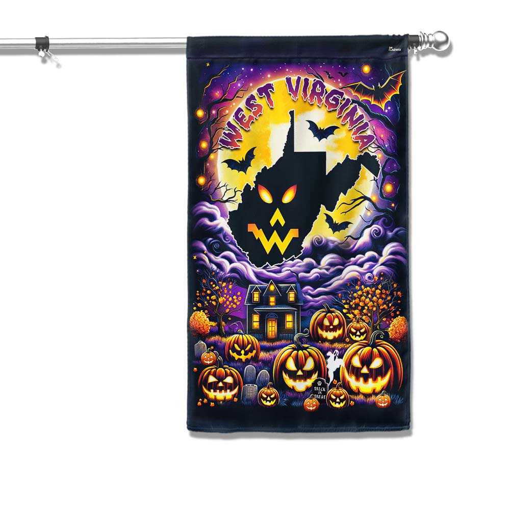 West Virginia Halloween Ghost Pumpkins Flag