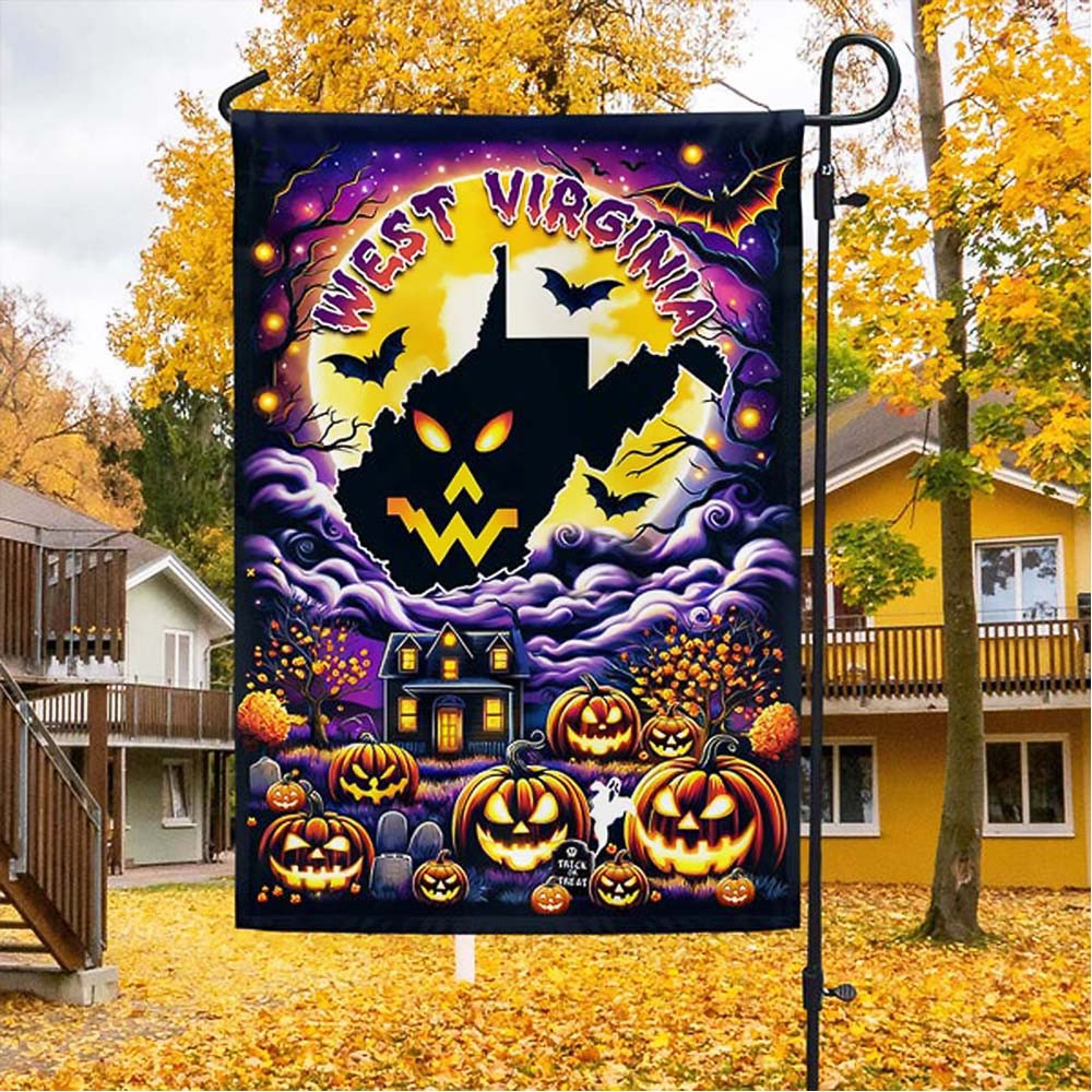 West Virginia Halloween Ghost Pumpkins Flag Best Gift For Adults on Halloween Day