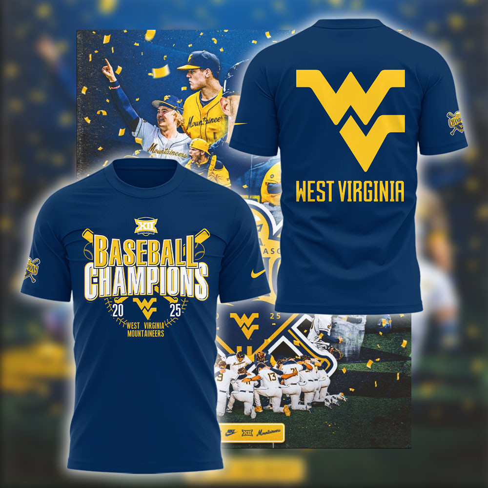 West Virginia Mountaineers Baseball Champions 2025 Shirt NCAA Baseball Big 12 WVU Fan Gear