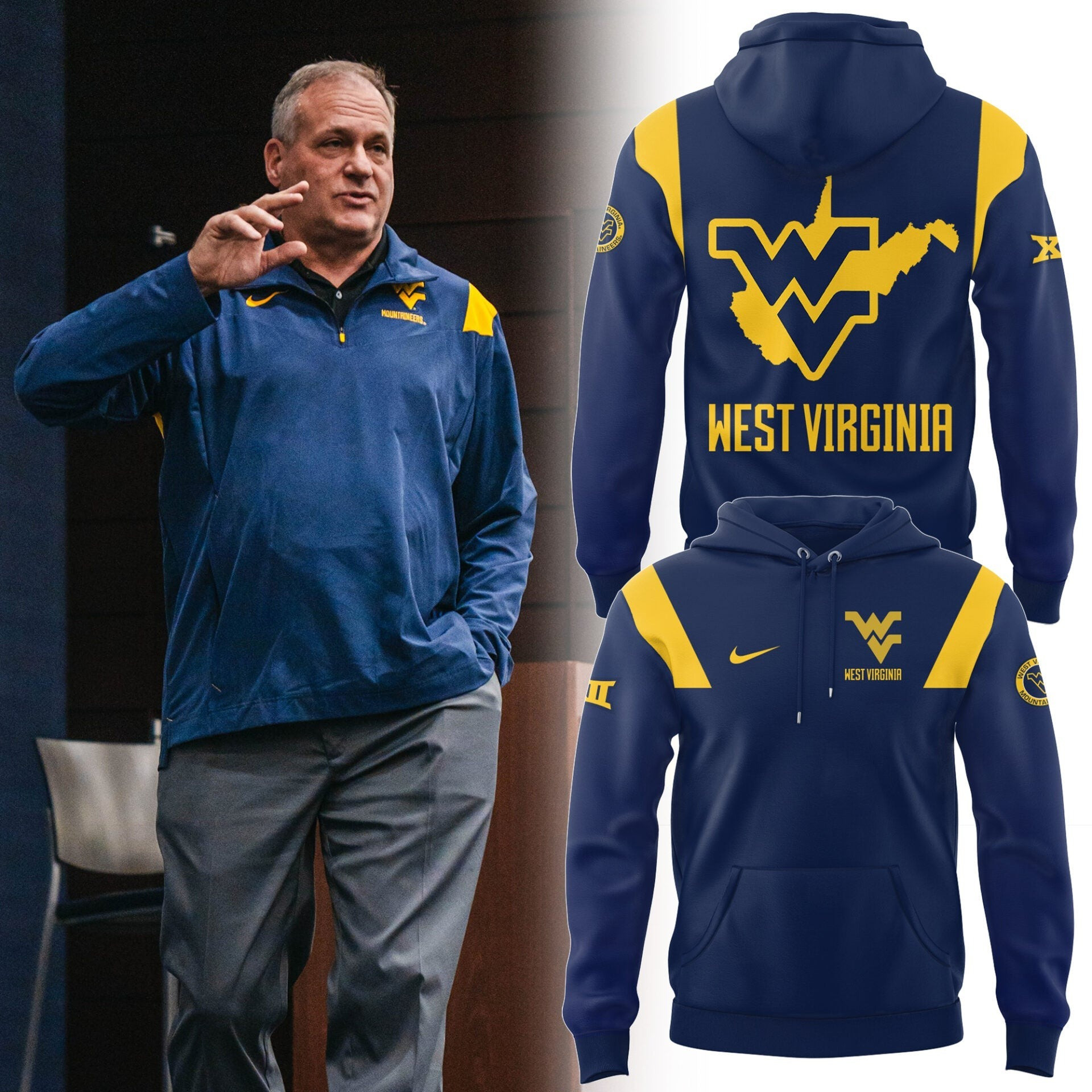 West Virginia Mountaineers Baseball Hoodie WVU 2025 Season Hoodie Hoodie