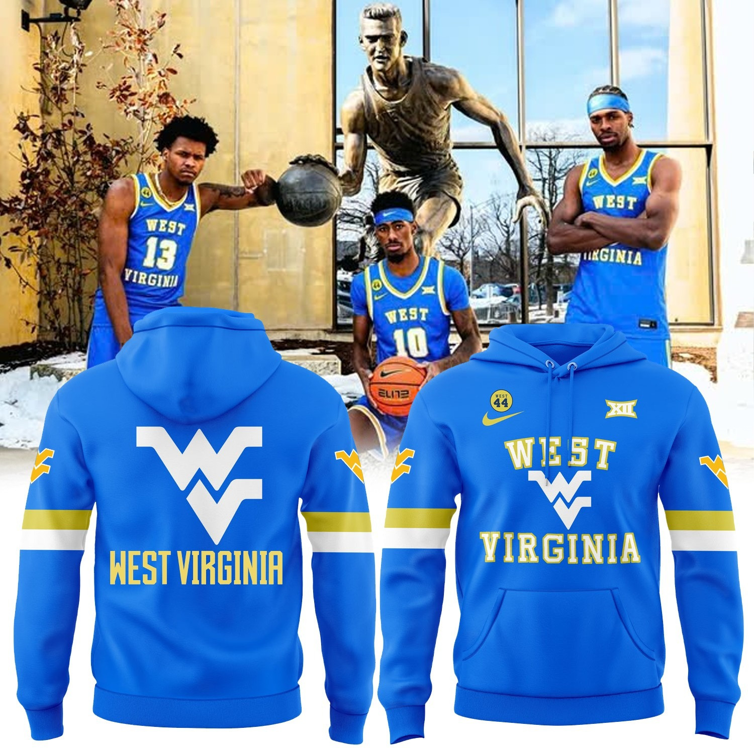 West Virginia Mountaineers Men's basketball Jerry West 44 Hoodie Merch Gifts For Fans