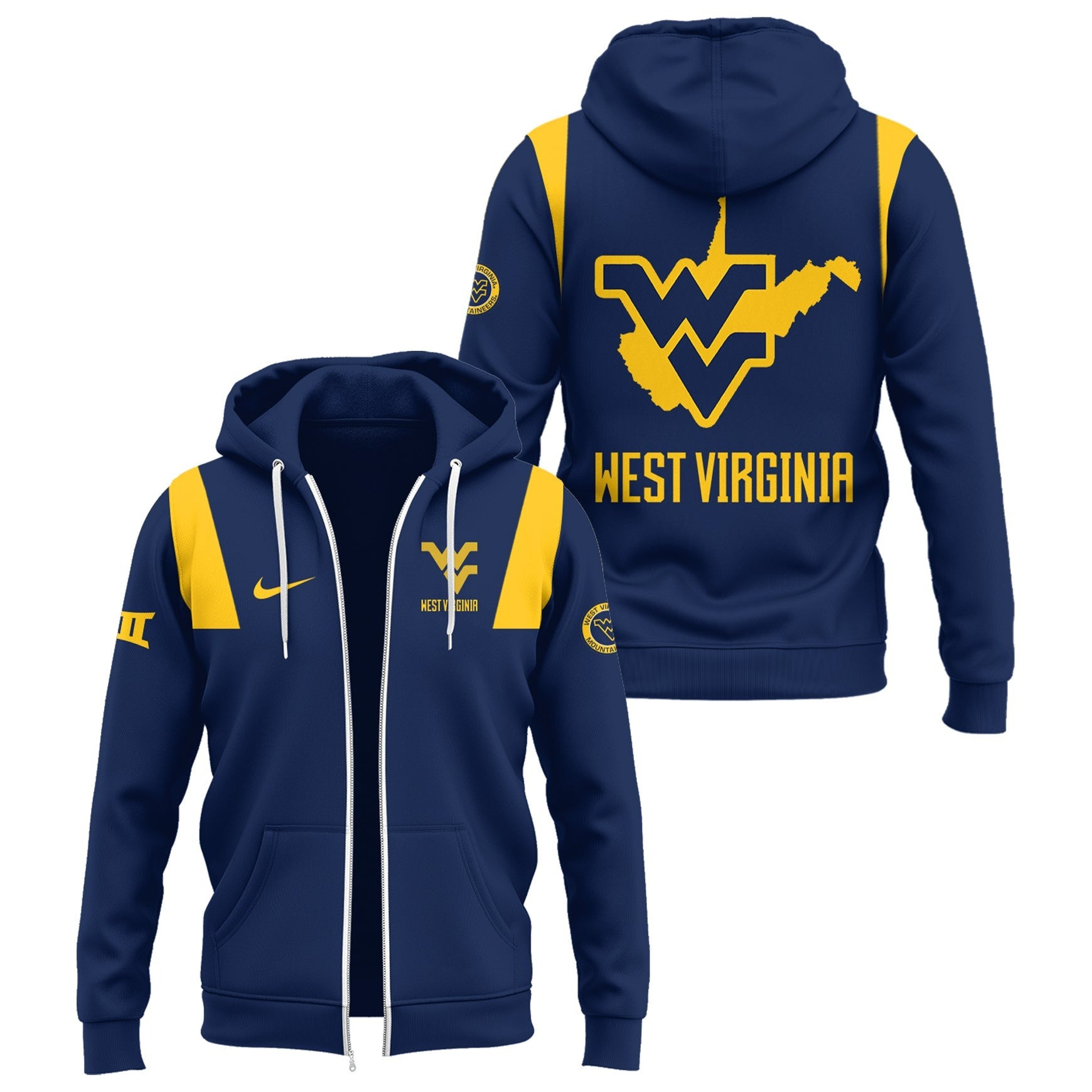 West Virginia Mountaineers WVU Baseball Zip Hoodie Cool Gifts For Baseball Lovers