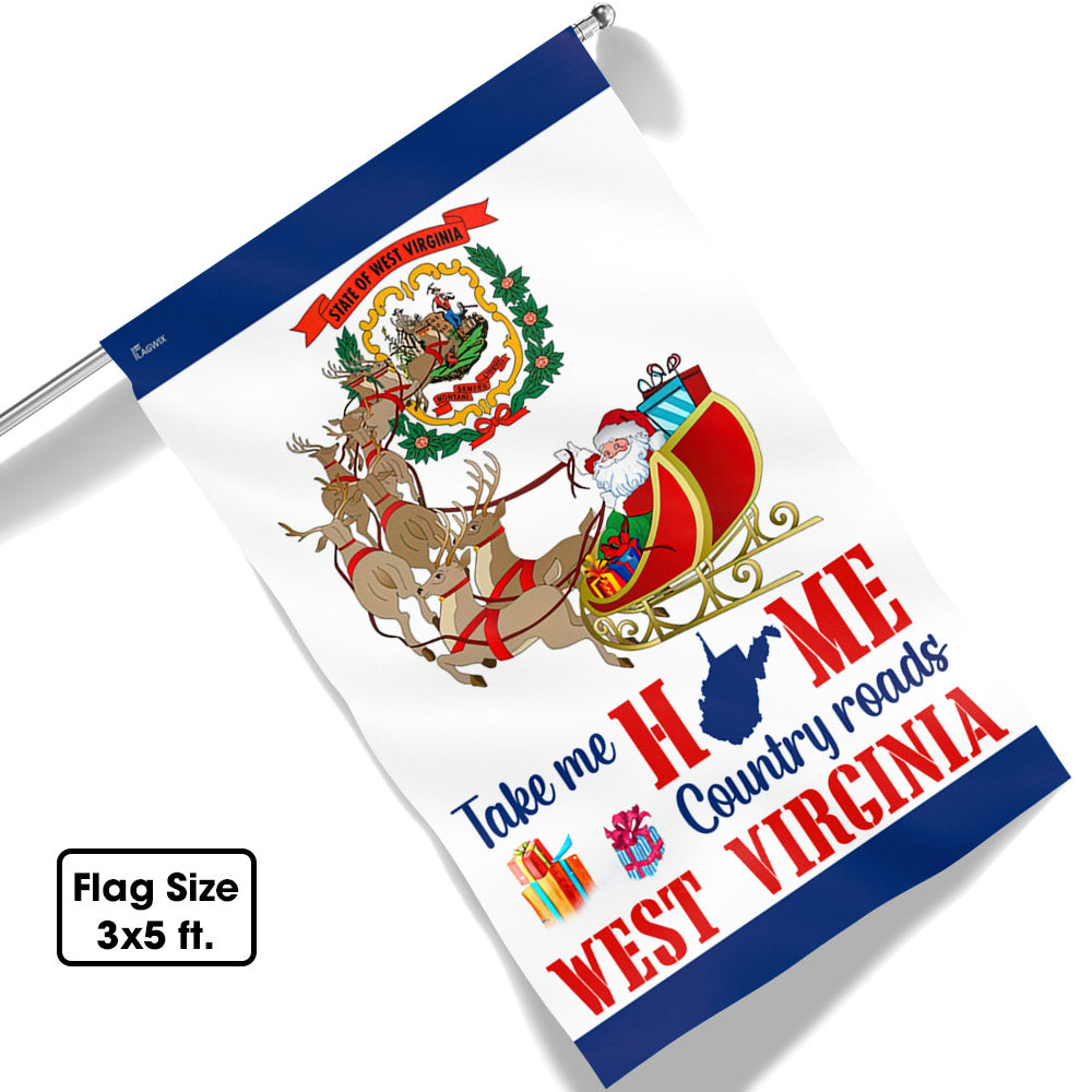 West Virginia Take Me Home Country Roads Flag