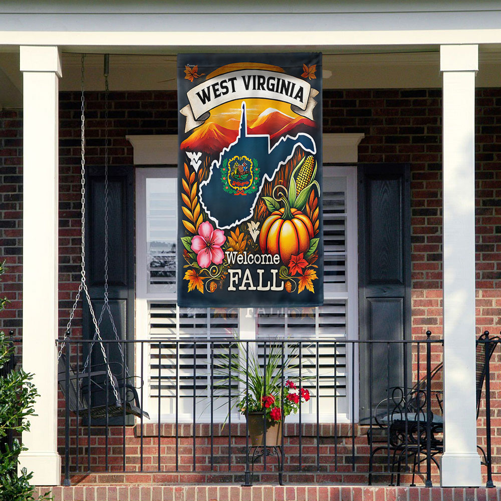 West Virginia Welcome Fall Flag