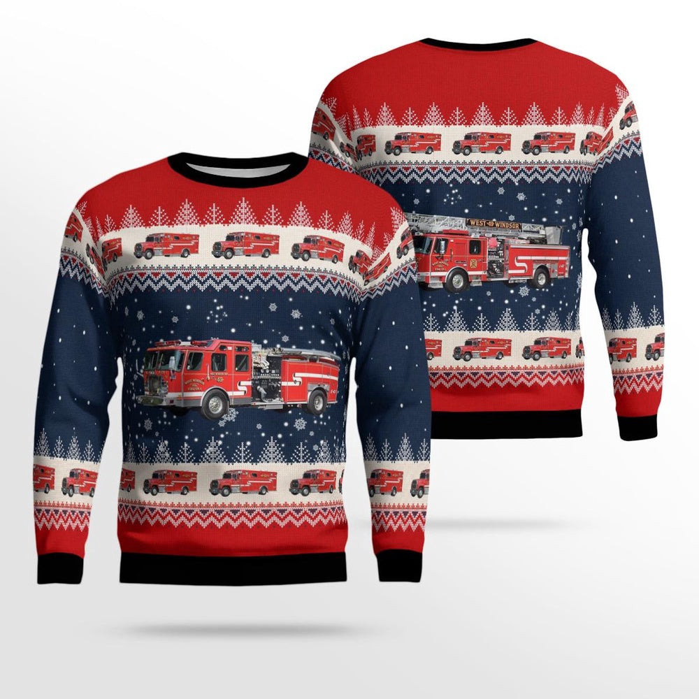 West Windsor Township New Jersey West Windsor Volunteer Fire Co AOP Ugly Sweater Gift For Christmas