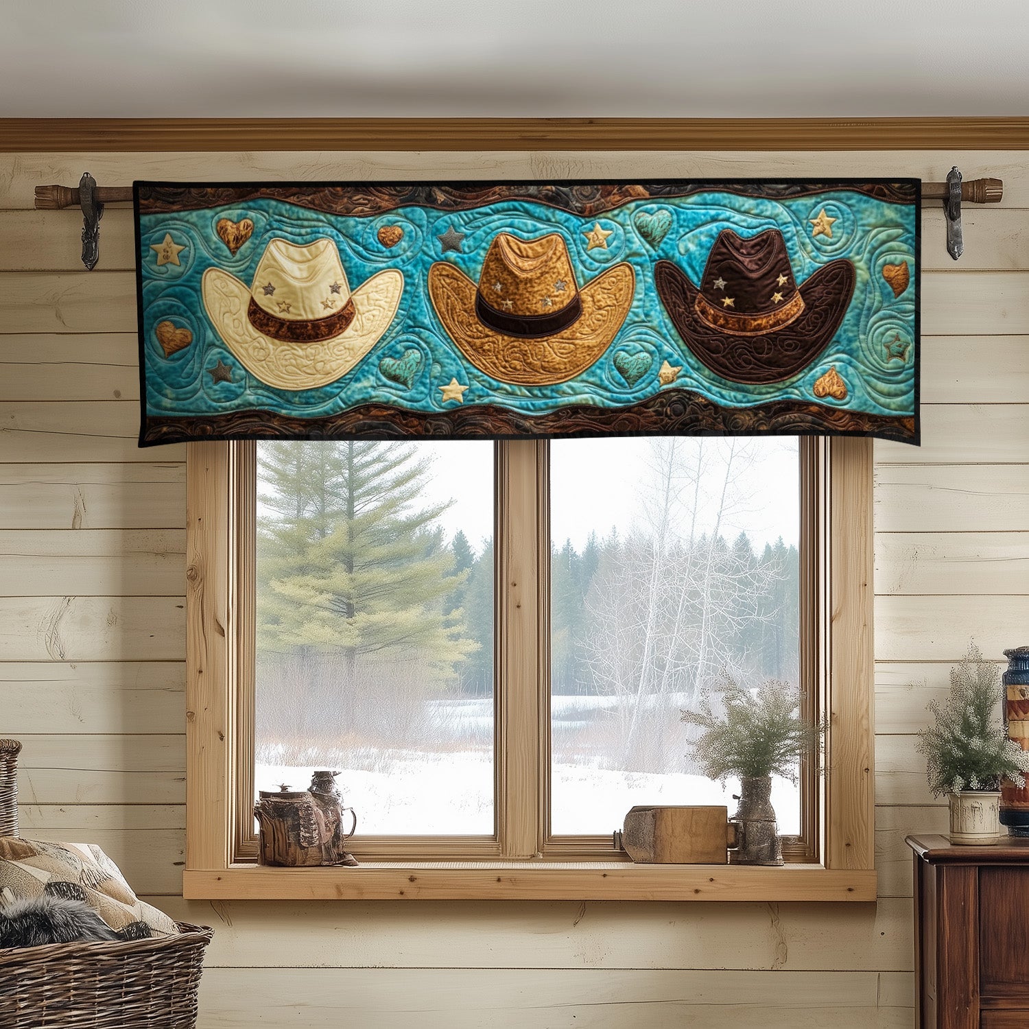 Western Charm Quilted Valance Door Entrance Decor Cowboy Present Ideas